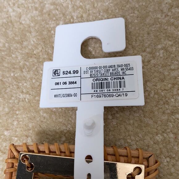 Women’s White Belt Woven Look Buckle Size L - Picture 3 of 5